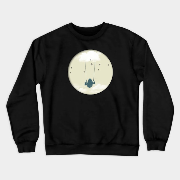 Swinging from a cloud Crewneck Sweatshirt by Vin Zzep